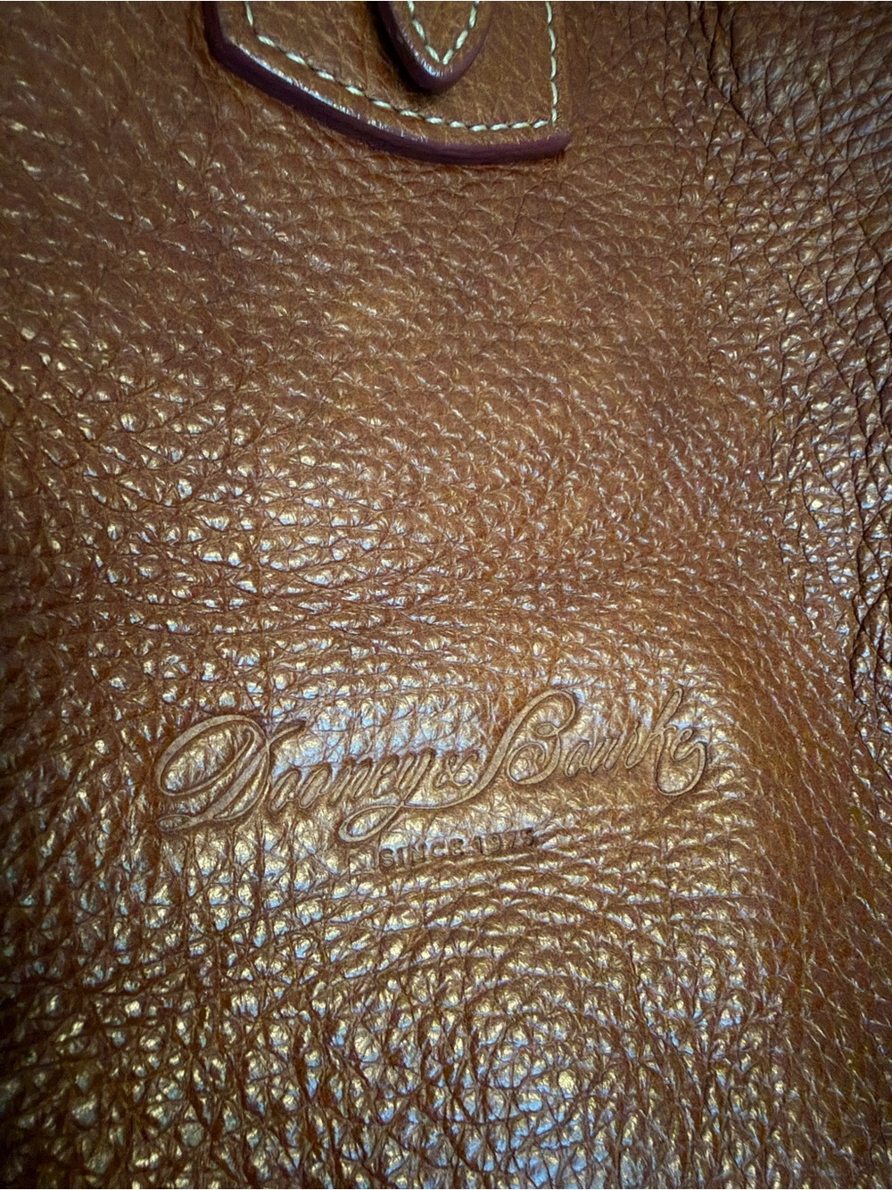 Dooney & Bourke Chestnut Brown Pebbled Leather Shoulder Bag - Picture 6 of 10